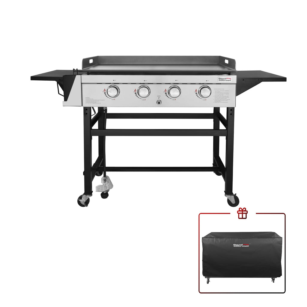 GB4001C 4-Burner 52000-BTU Propane Gas Grill Griddle, 36"L, With Cover