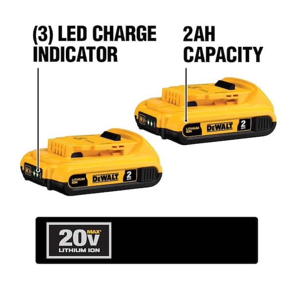 20V MAX Cordless 7 Tool Combo Kit with TOUGHSYSTEM Case, (1) 20V 4.0Ah Battery and (2) 20V 2.0Ah Batteries