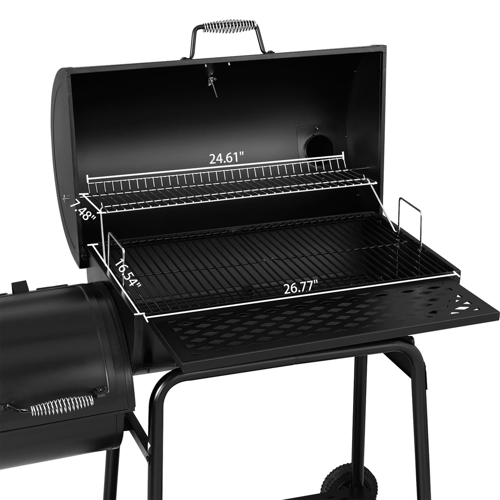 30" CC1830F Charcoal Grill with Offset Smoker