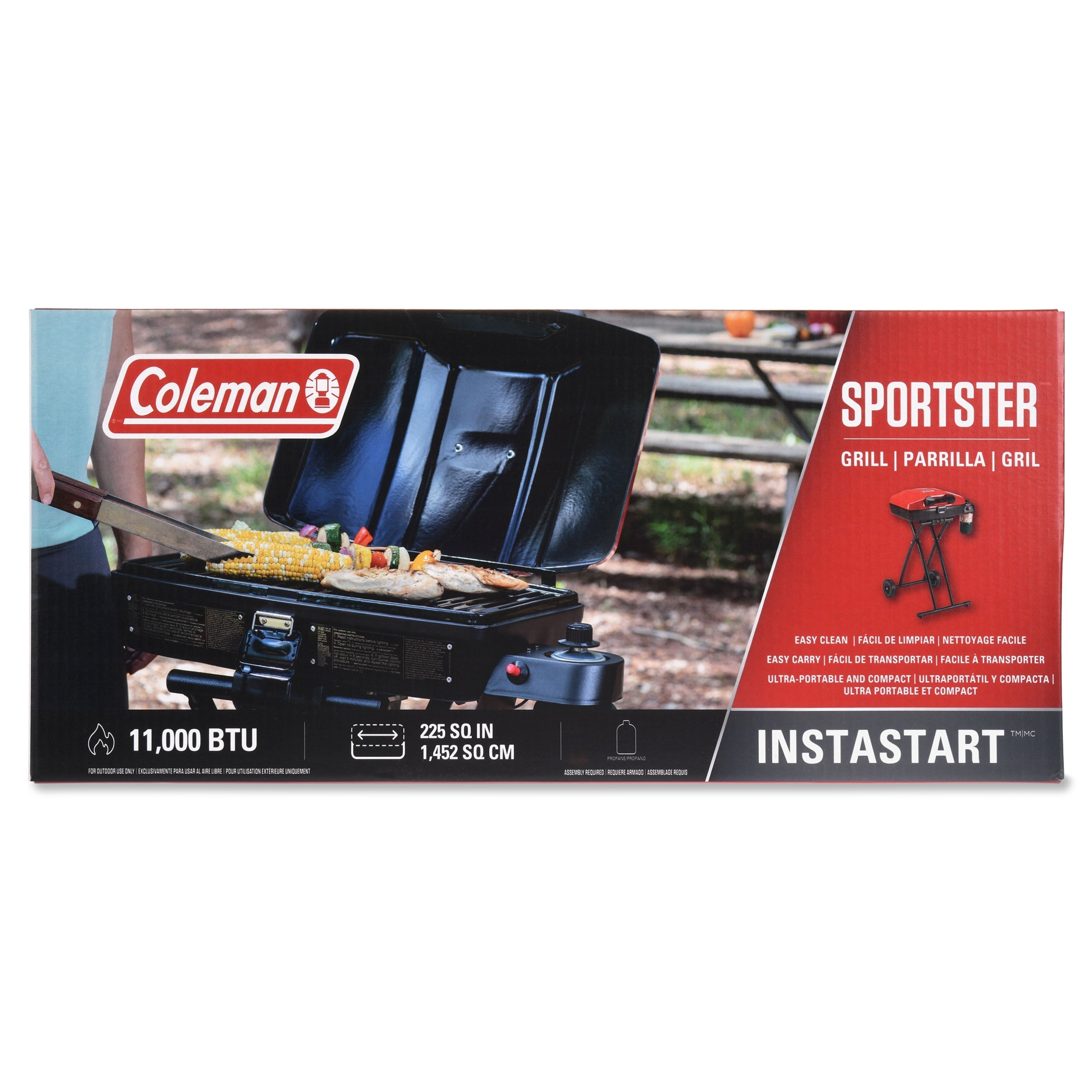 Portable Sportster 1-Burner Propane Grill with 11,000 BTUs, Red