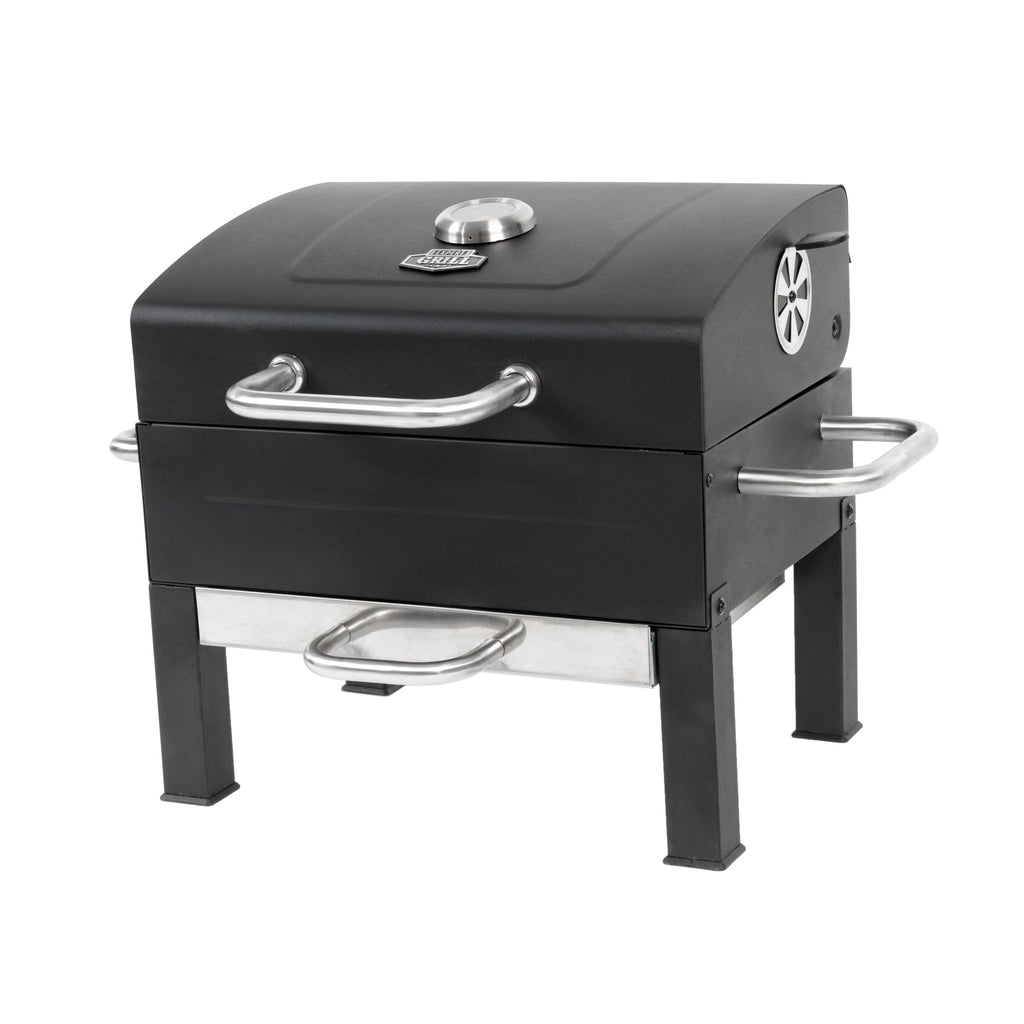 Grill Premium Portable Charcoal Grill, Black and Stainless Steel