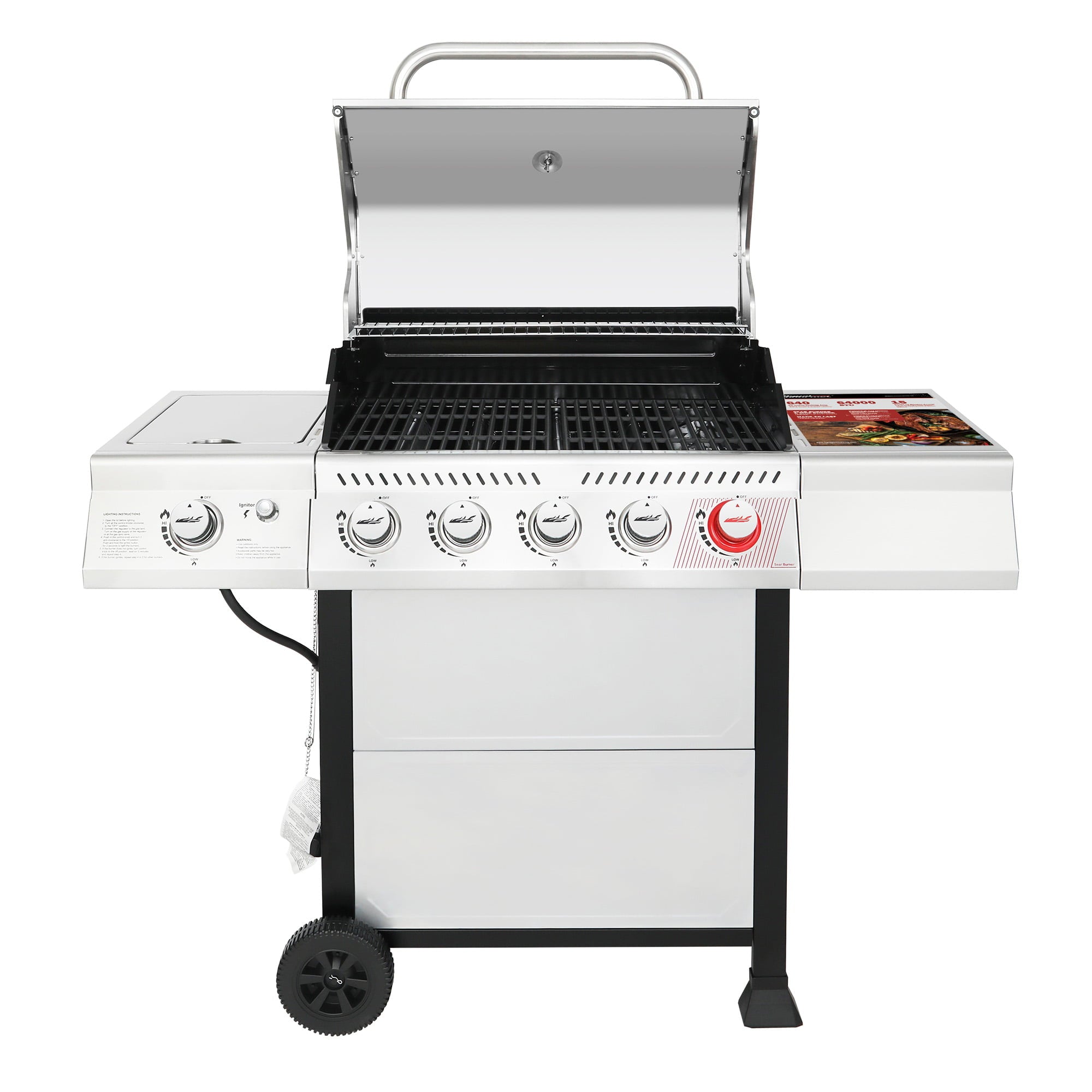 GA5401T 5-Burner BBQ Liquid Gas Grill with Sear Burner and Side Burner, 64,000 BTU