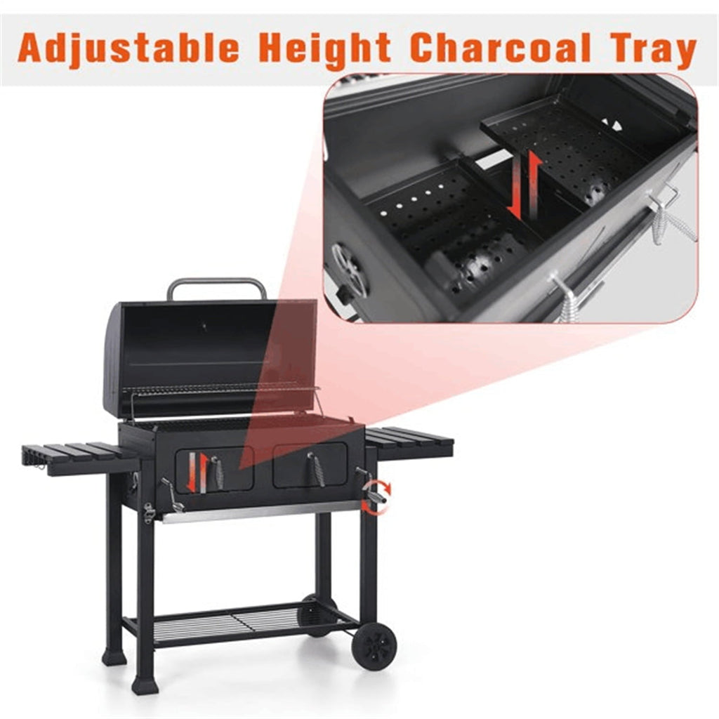 34'' Charcoal Grill Extra Large Portable BBQ  Grill, Black