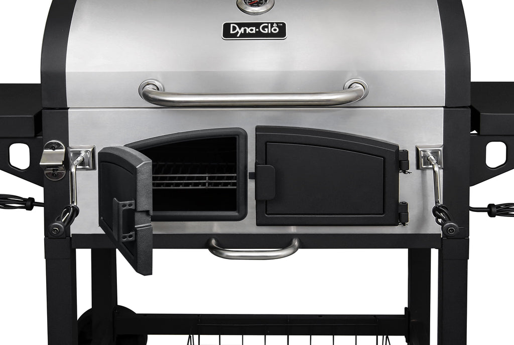 DGN576SNC-D Dual Chamber Stainless Steel Charcoal BBQ Grill