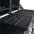 Dual Fuel Gas & Charcoal Combo Grill, Black with Stainless
