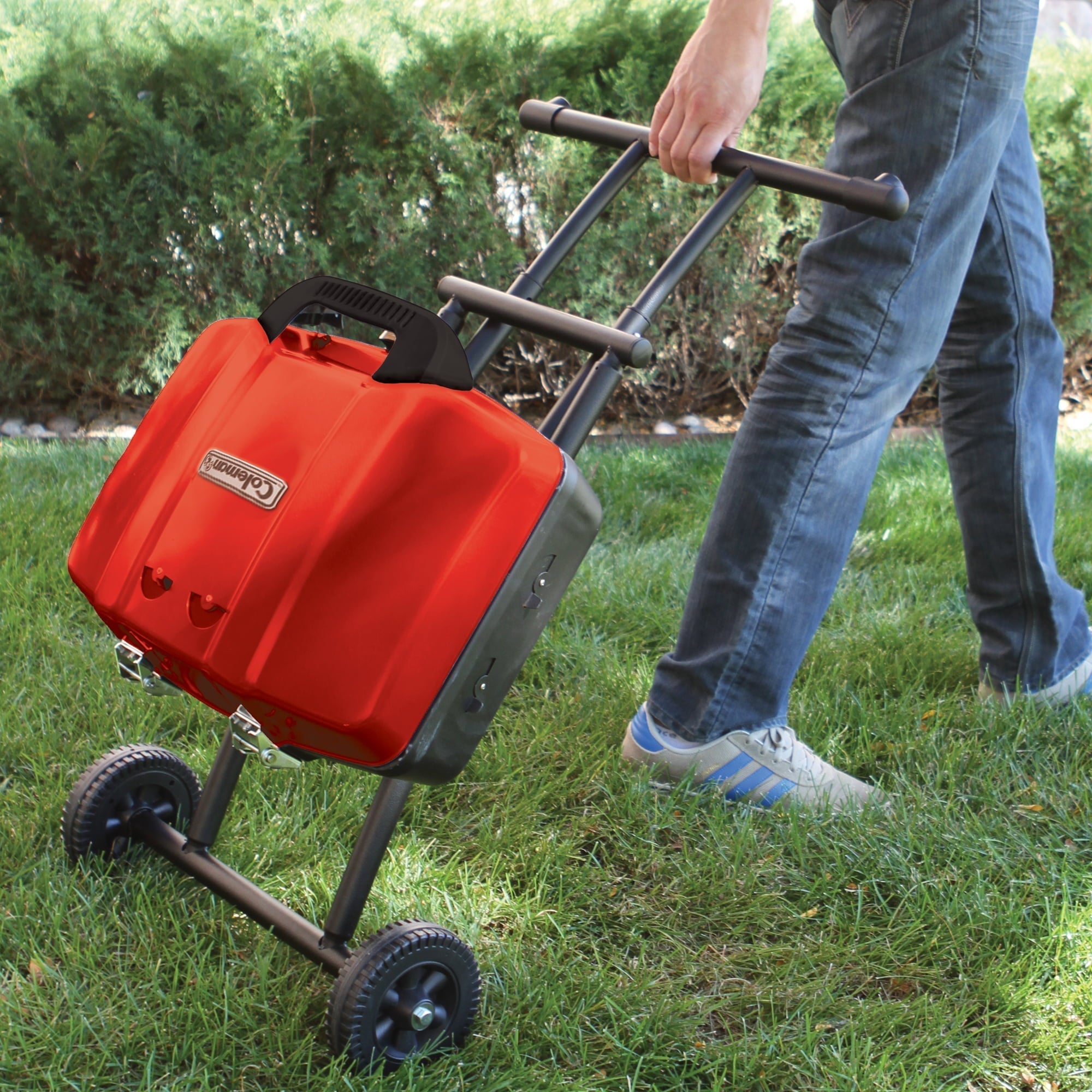 Portable Sportster 1-Burner Propane Grill with 11,000 BTUs, Red