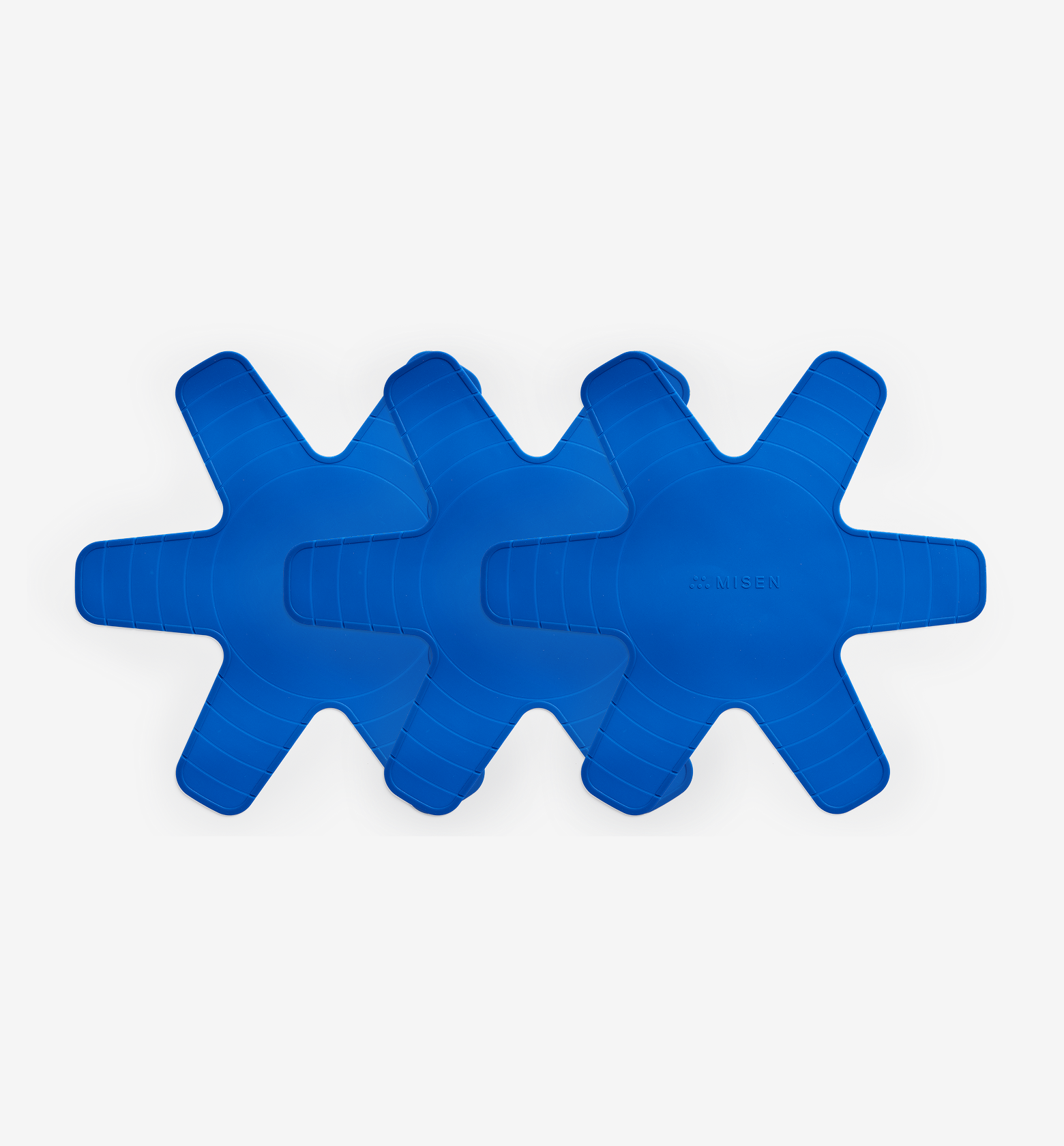 Misen blue silicone pan protectors set of two, star-shaped cookware dividers
