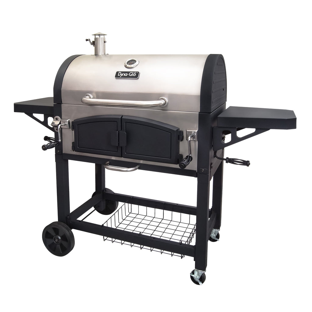 DGN576SNC-D Dual Chamber Stainless Steel Charcoal BBQ Grill