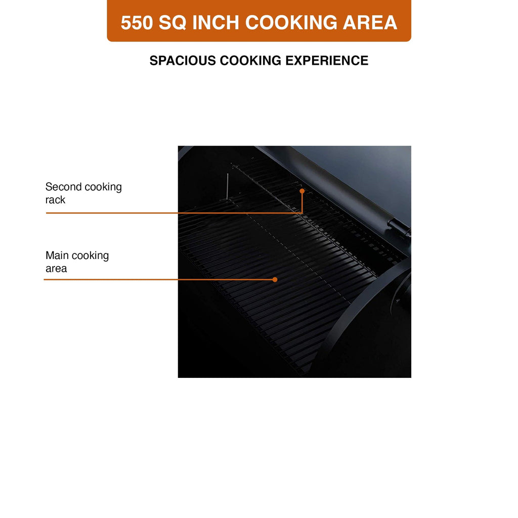 GRILLS ZPG-550B 560 sq. in. Wood Pellet Grill and Smoker 8-in-1 BBQ Black