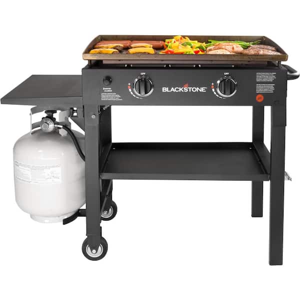 28 in. 2-Burner Griddle Cooking Station in Black