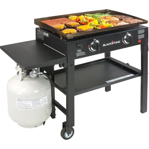 28 in. 2-Burner Griddle Cooking Station in Black
