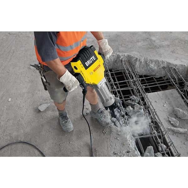 Brute 15 Amp 1-1/8 in. Corded Concrete Portable Electric Hex Breaker Hammer Kit with Cart and 2 Chisels