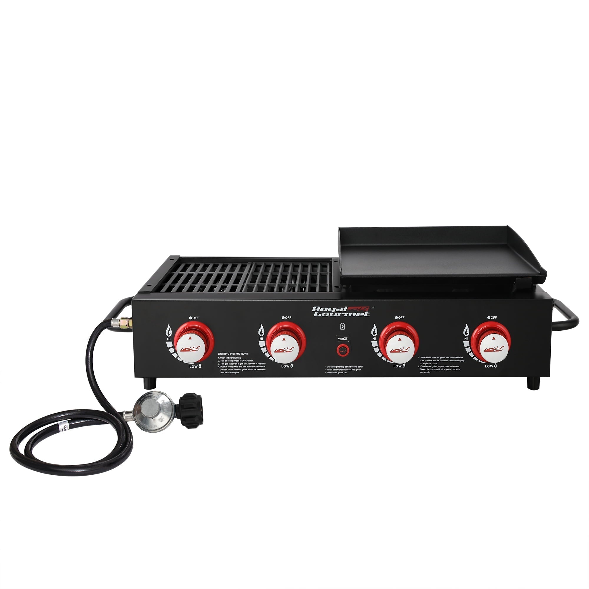 4-Burner GD4002T Portable Gas Grill and Griddle Combo, 40000 BTU