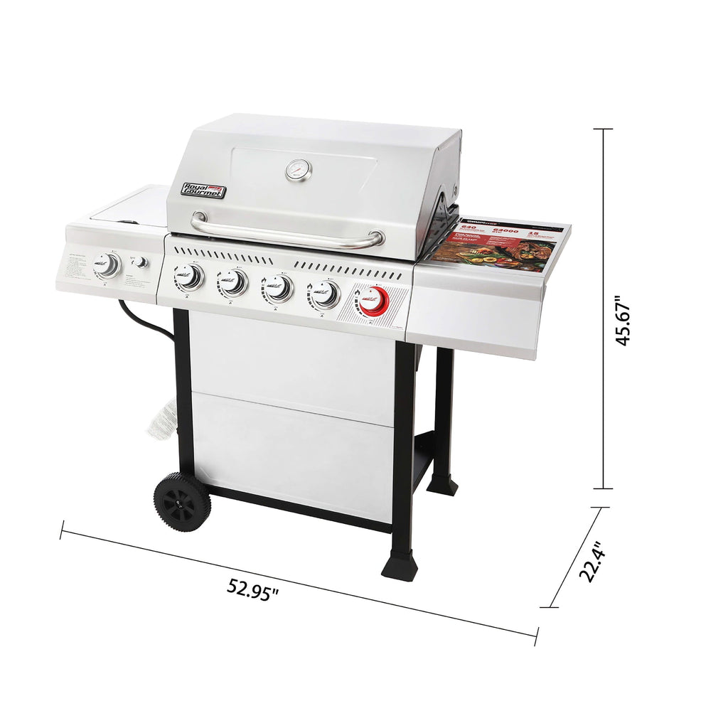 GA5401T 5-Burner BBQ Liquid Gas Grill with Sear Burner and Side Burner, 64,000 BTU