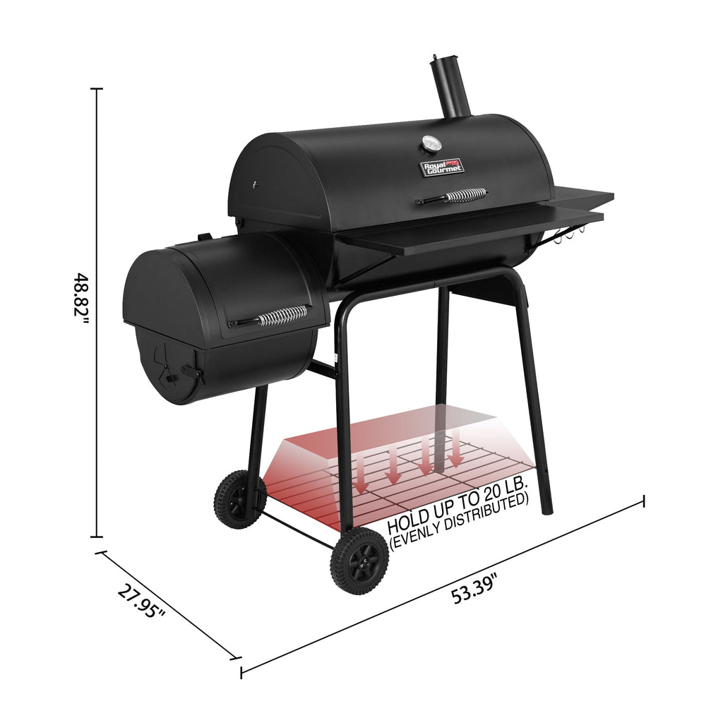 30" CC1830S Charcoal Grill with Offset Smoker