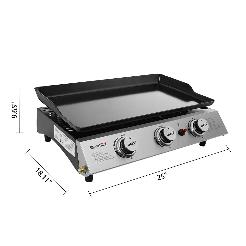 PD1300 3-Burner 26,400-BTU Portable Gas Grill Griddle, Outdoor Camping, Tailgating