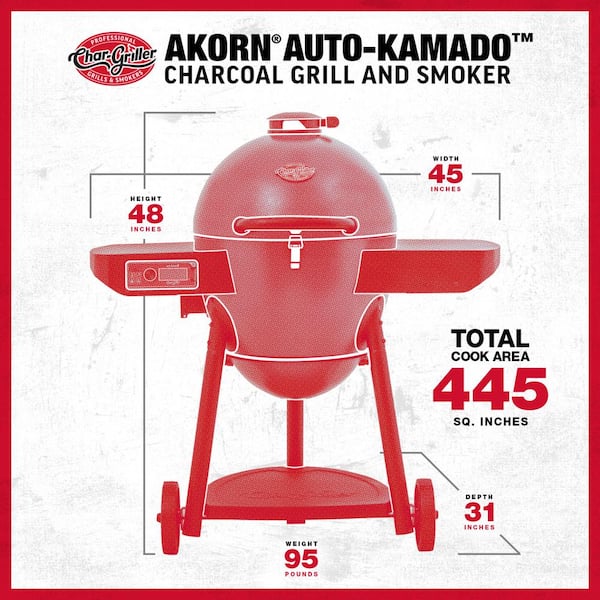 Akorn Auto-Kamado 20-inch Digital WiFi Charcoal Grill in Gray