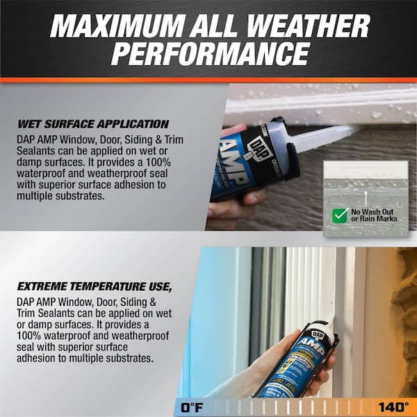 AMP Advanced Modified 9 oz. Crystal Clear Polymer All Weather Window, Door and Siding Sealant (12-Pack)