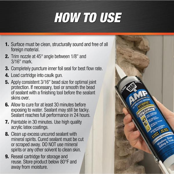 AMP Advanced Modified 9 oz. Crystal Clear Polymer All Weather Window, Door and Siding Sealant (12-Pack)