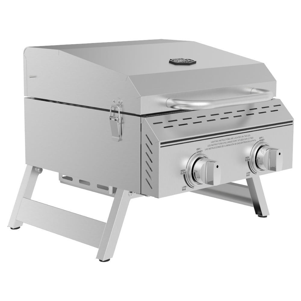 Grill 2 Burner Tabletop Propane Gas Grill in Stainless Steel