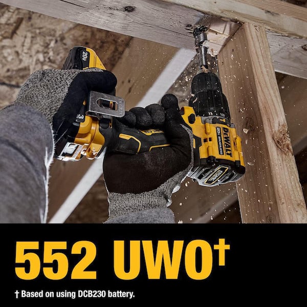 ATOMIC 20-Volt Lithium-Ion Cordless 1/2 in. Compact Hammer Drill with 3.0Ah Battery, Charger and Bag