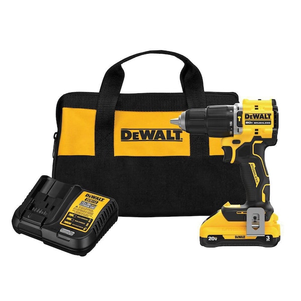ATOMIC 20-Volt Lithium-Ion Cordless 1/2 in. Compact Hammer Drill with 3.0Ah Battery, Charger and Bag