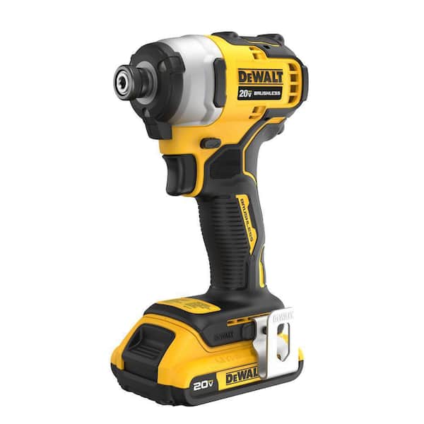 ATOMIC 20V Max Lithium-Ion Brushless Cordless Compact 1/4 in. Impact Driver Kit with 2.0Ah Battery, Charger and Bag