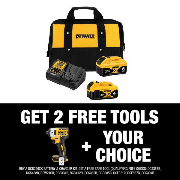 20-Volt Maximum XR Cordless Brushless 3-Speed 1/4 in. Impact Driver with 6.0 Ah and 4.0 Ah Batteries, Charger and Bag