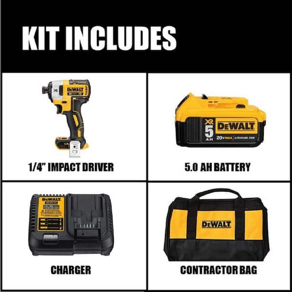 20V MAX XR Cordless Brushless 3-Speed 1/4 in. Impact Driver with (1) 20V 5.0Ah Battery and Charger