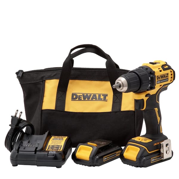 ATOMIC 20V MAX Cordless Brushless Compact 1/2 in. Drill/Driver, (2) 20V 1.3Ah Batteries, Charger and Bag