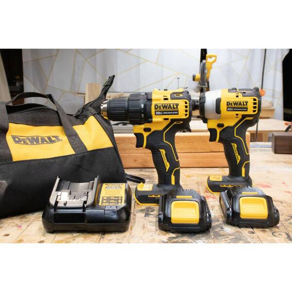 ATOMIC 20V MAX Cordless Compact Drill/Impact 2 Tool Combo Kit, Mech Tool Set (142-PC), and (2) 1.3Ah Batteries