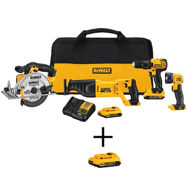 20V MAX Cordless Combo Kit and (3) 20V 2.0Ah Batteries and Charger