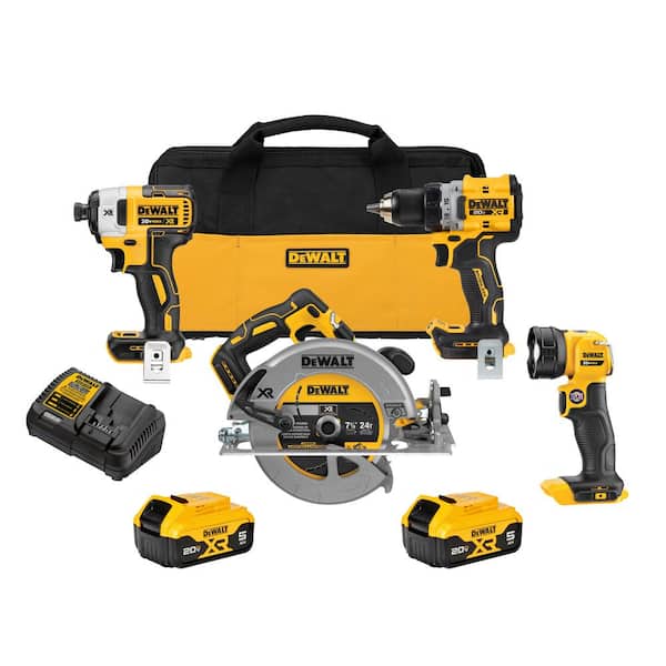 20V MAX Cordless 4 Tool Combo Kit with (2) 5.0Ah Batteries and Charger