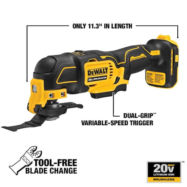 ATOMIC 20V MAX Cordless Brushless 4 Tool Combo Kit, (2) 2.0Ah Batteries, Charger, and Bag