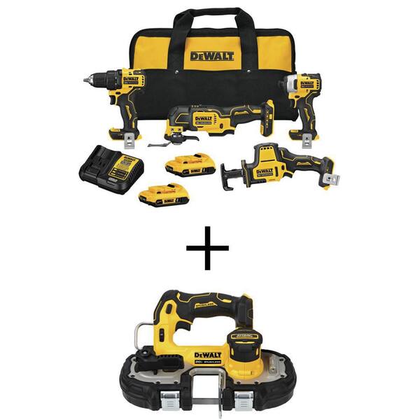ATOMIC 20V MAX Cordless Brushless 4 Tool Combo Kit and ATOMIC 20V MAX Cordless Brushless Compact 1-3/4 in. Bandsaw