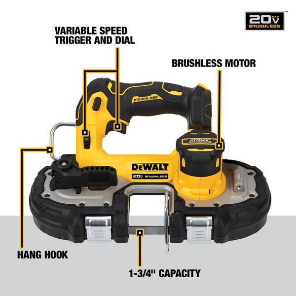 ATOMIC 20V MAX Cordless Brushless 4 Tool Combo Kit and ATOMIC 20V MAX Cordless Brushless Compact 1-3/4 in. Bandsaw