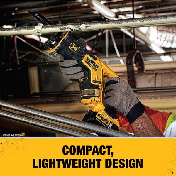 20V MAX XR Cordless Brushless Compact Reciprocating Saw, (2) 20V MAX XR Premium Lithium-Ion 5.0Ah Batteries, and Charger