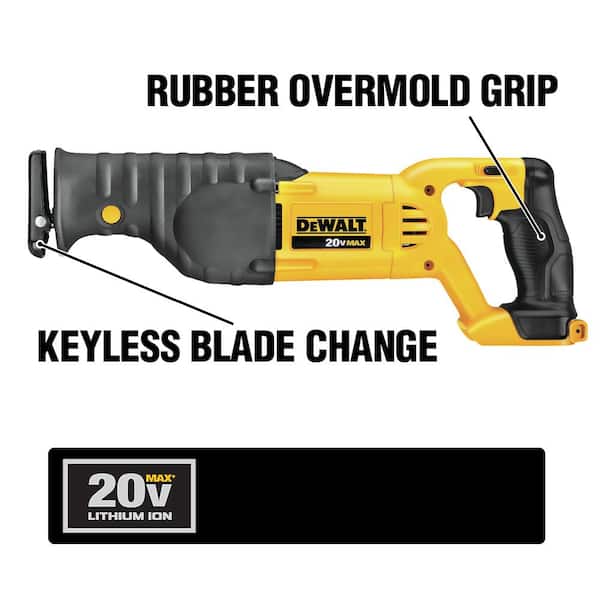 20V MAX Cordless Reciprocating Saw, (2) 20V MAX XR Premium Lithium-Ion 5.0Ah Batteries, and Charger