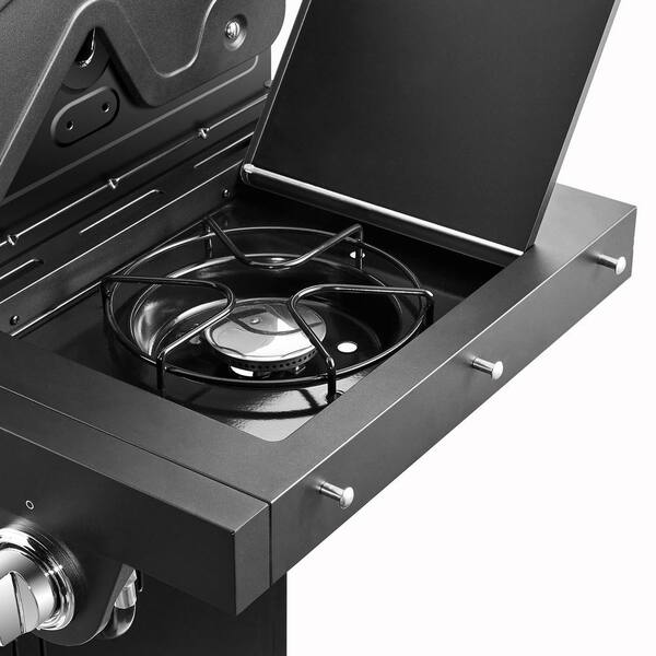 Premier 4-Burner Natural Gas Grill in Stainless Steel with Side Burner