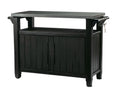 Unity XL Resin Serving Station, All-Weather Plastic and Metal Grill, Storage and Prep Table, Graphite