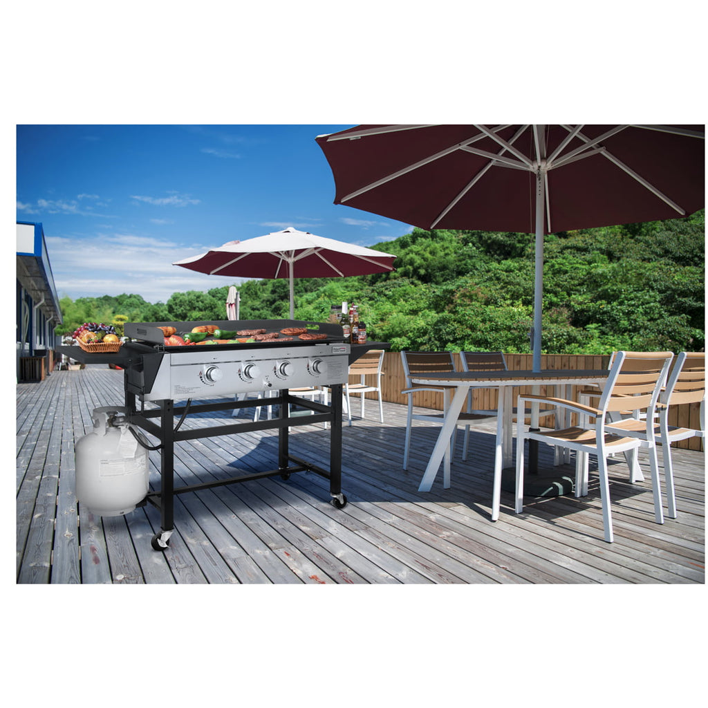 GB4001C 4-Burner 52000-BTU Propane Gas Grill Griddle, 36"L, With Cover
