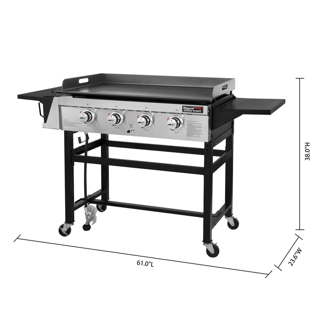 GB4001C 4-Burner 52000-BTU Propane Gas Grill Griddle, 36"L, With Cover