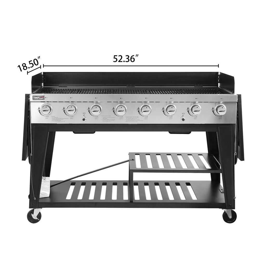 GB8001 8-Burner BBQ Gas Propane Grill Outdoor Large Party