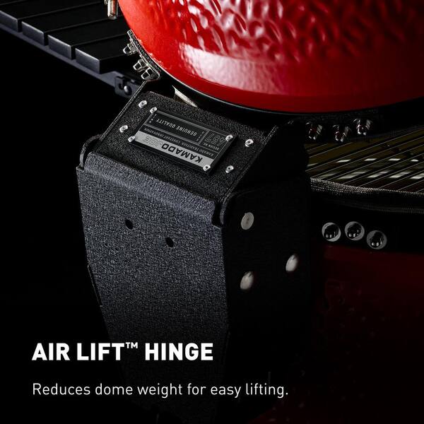 Big Joe III 24 in. Charcoal Grill in Red with Cart, Side Shelves, Grate Gripper, and Ash Tool