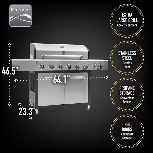 6-Burner with Side Propane Gas Burner XL Grill
