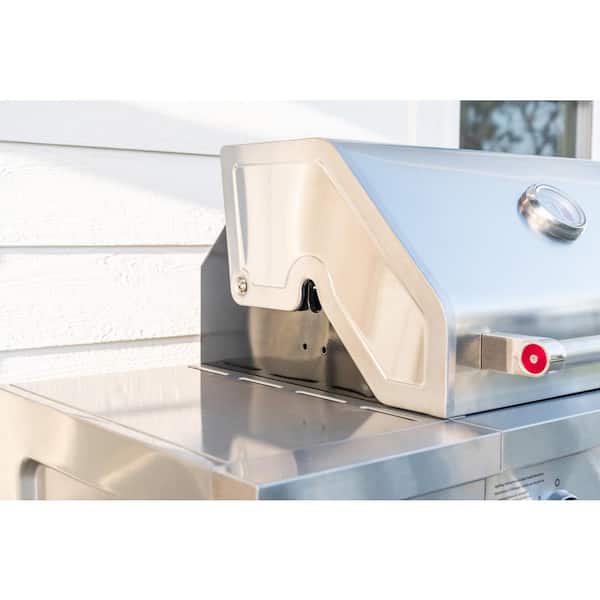 3-Burner Propane Gas Grill in Stainless Steel with Ceramic Sear Side Burner