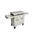 36 in. 3-Burner Propane Flat Top Grill / Griddle in Chalk Finish with Enclosed Cart and Hood