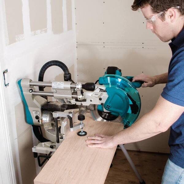 15 Amp 10 in. Dual Bevel Sliding Compound Miter Saw with Laser/Bonus Compact Folding Miter Saw Stand