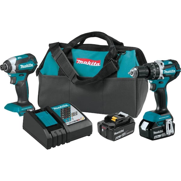 18V LXT Lithium-Ion Brushless Cordless 2-Pc. Combo Kit (4.0Ah) with bonus 18V LXT 1/2 in. Brushless Hammer Driver-Drill