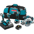 18V LXT Lithium-Ion Brushless Cordless Combo Kit Hammer Drill/ Impact Driver/ Circular Saw/ Flashlight